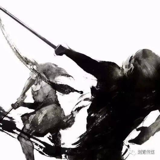 我们心中的武侠梦，水墨风武侠纹身手稿。_社会生活_游侠_中国