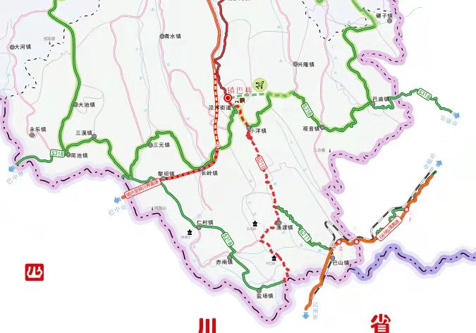 镇巴至广安高速路线图图片