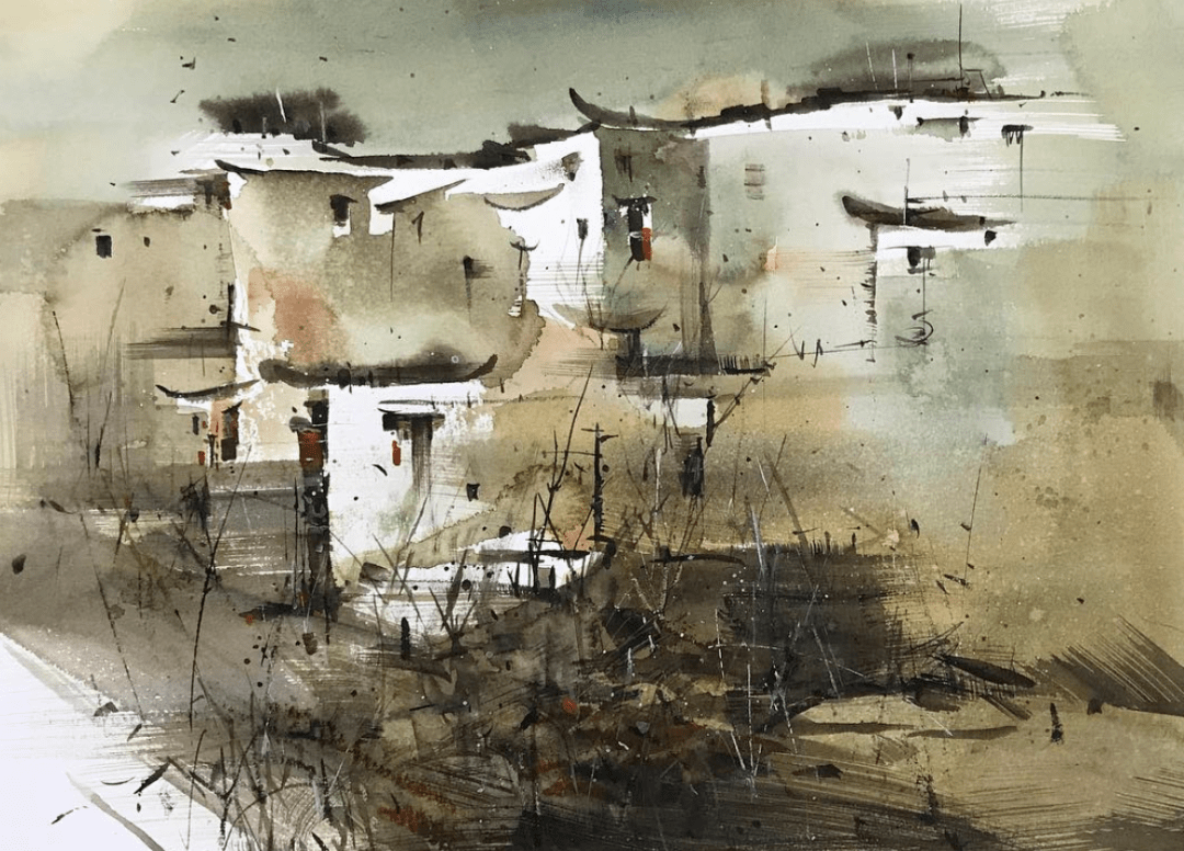 马来西亚水彩画家陈书强作品欣赏古镇系列一