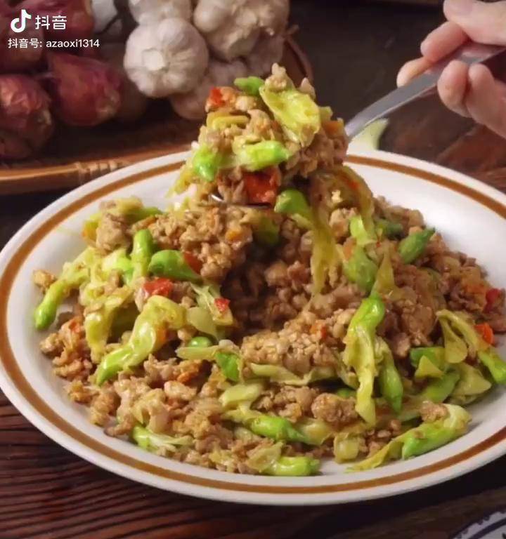 泰國菜肉沫小炒抖音美食創作者美食教程家常菜抖音美食推薦官泰國菜