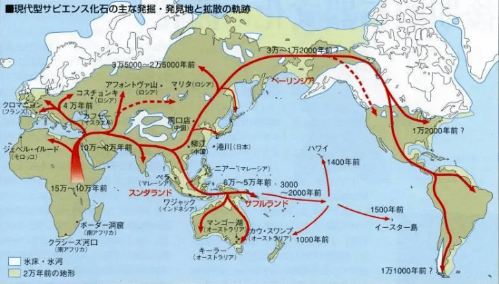 中国人类迁徙路线图图片