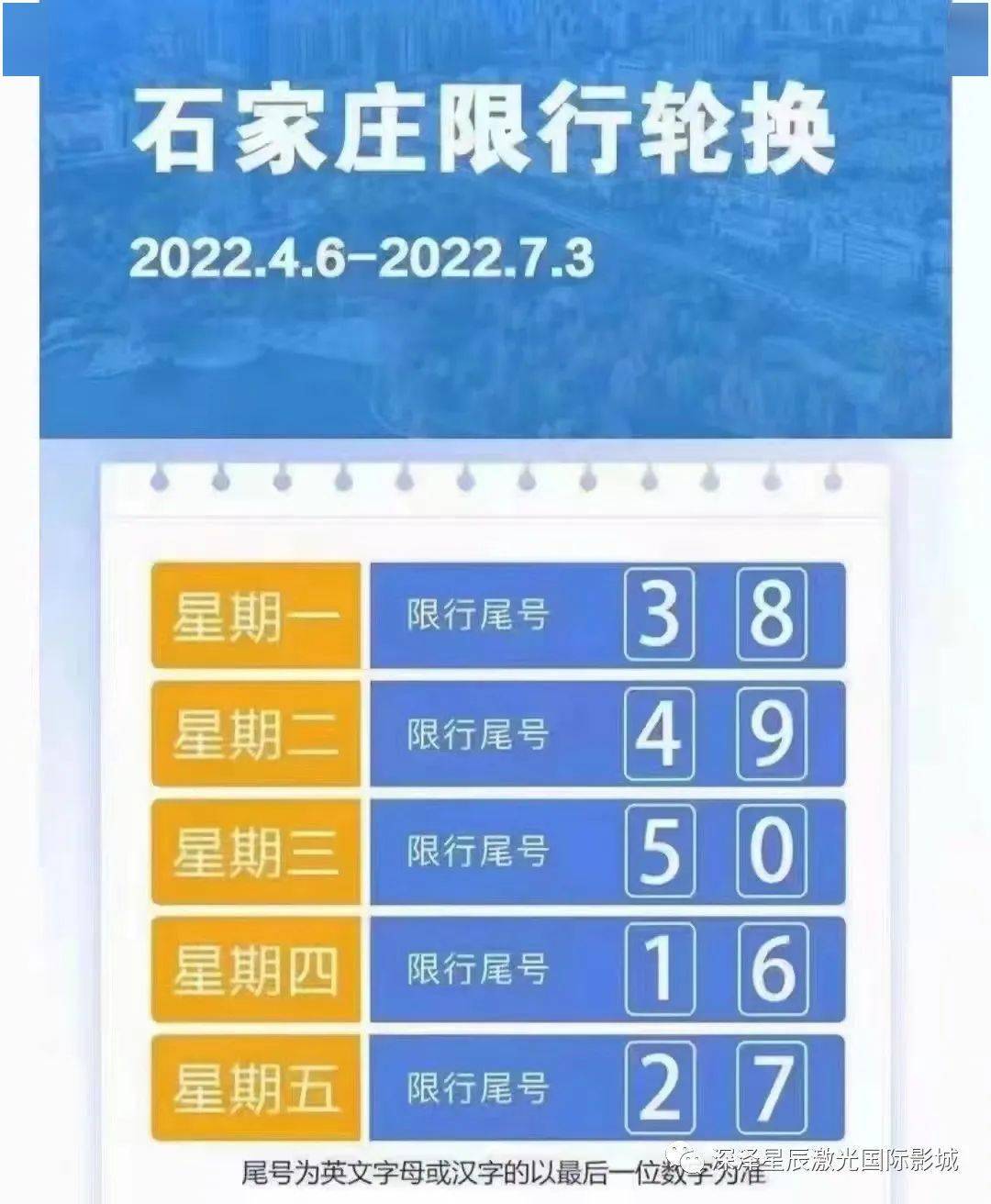石家庄限行轮换注意查看