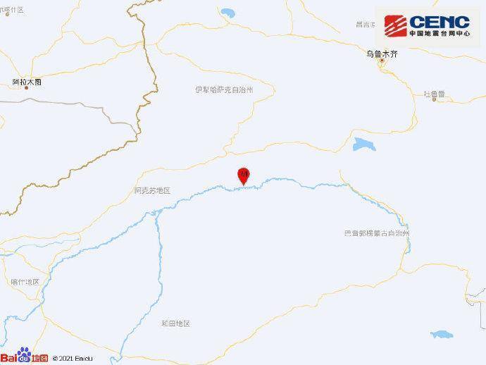 新疆阿克苏地区沙雅县发生3.1级地震 震源深度16千米