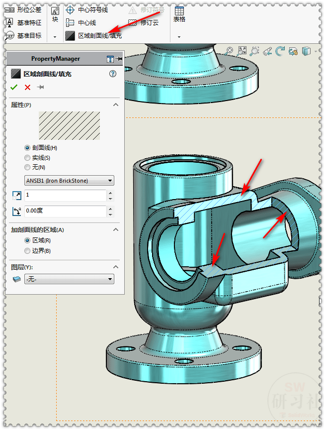 solidworks3d工程图视图的剖面图