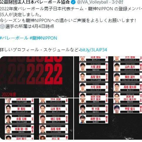 22年日本男排35人大名单石川祐希西田有志领衔 薛明 中国女排 东京