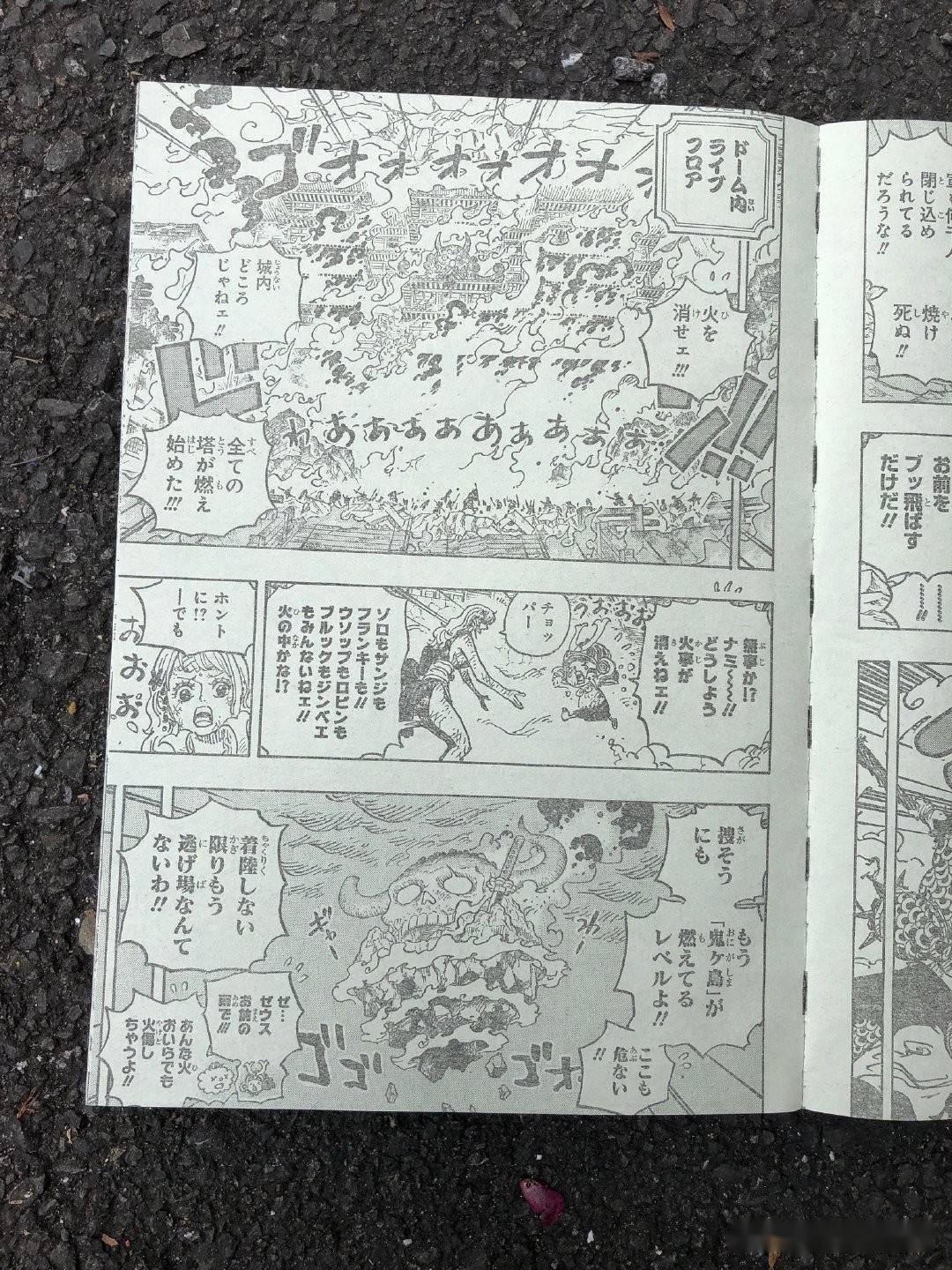 开始,娜美和乔巴两人终于汇聚在一起,只是这个时候的鬼岛内部都在燃烧