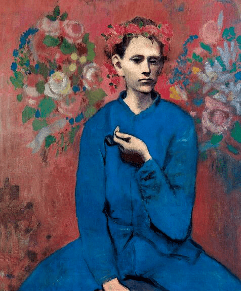 这是毕加索粉红色时期画面最美情感最强的作品之一丰富的情感和忧郁的