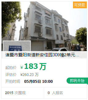 诸暨市暨阳街道新安佳园309幢2单元的房地产