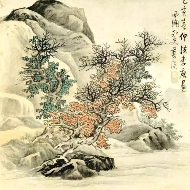 历代画家笔下的树,清雅古朴_古树_局部_山水画