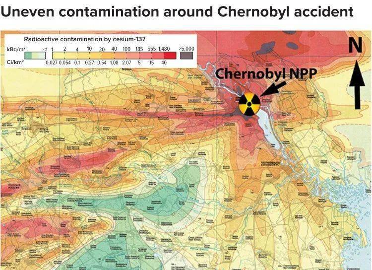切尔诺贝利辐射范围图片