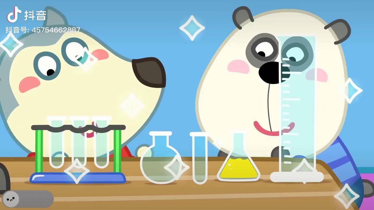 可悠动漫:科学小实验 沃夫组合不同的颜色 会发生什么变化呢_沃夫