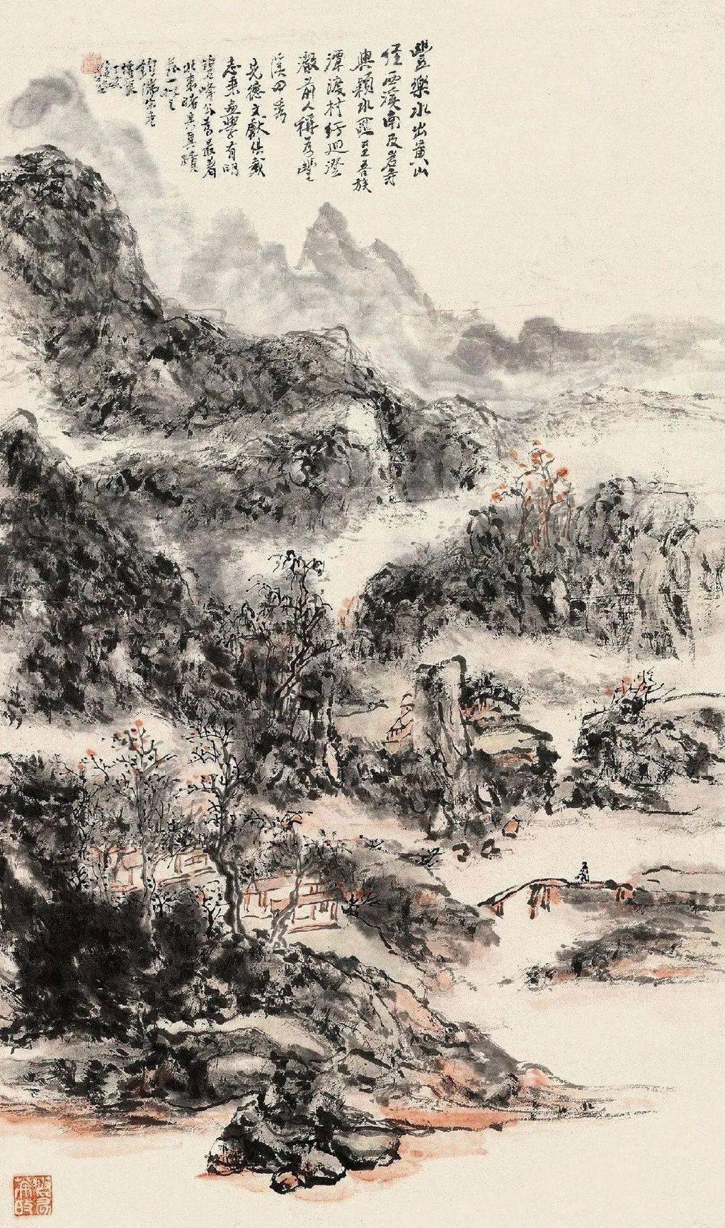 黄宾虹的山水画干笔淡墨疏淡清逸空灵古雄