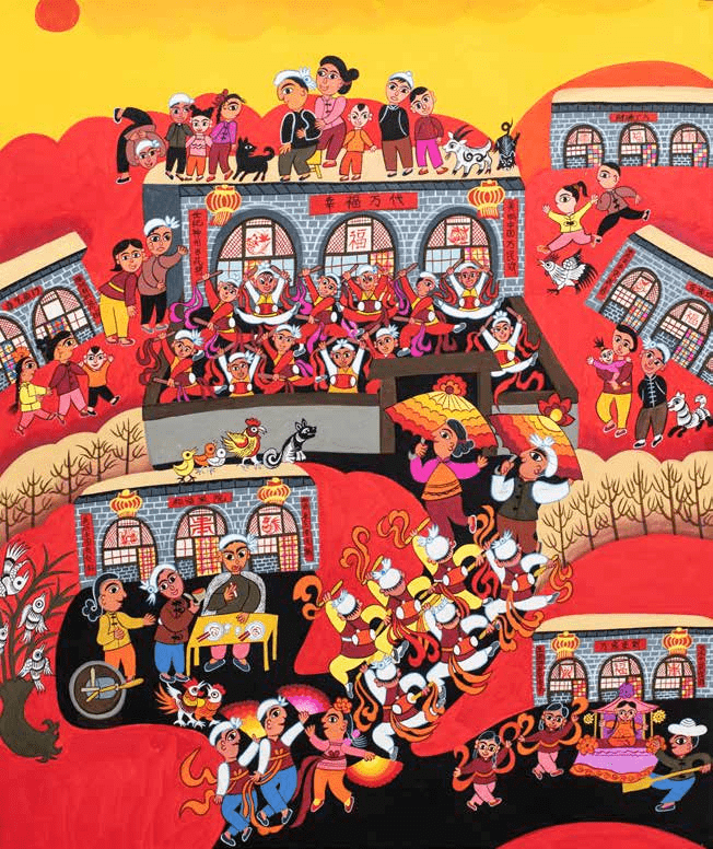 喜报鄠邑区七幅农民画入选