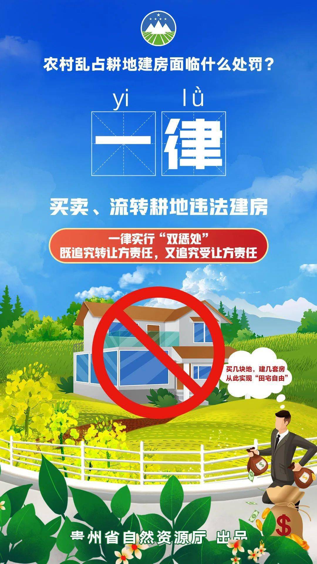 一图读懂农村乱占耕地建房面临什么处罚