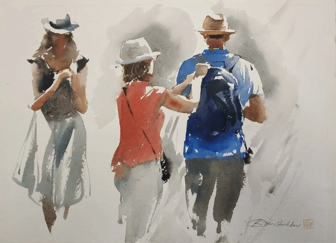 人物水彩速写惟妙惟肖