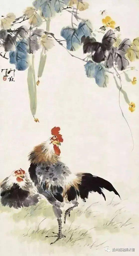 诗画阅微萧朗笔下的雄鸡一鸣惊人