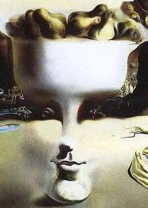 微分享名人名画达利面部幻影和水果盘下