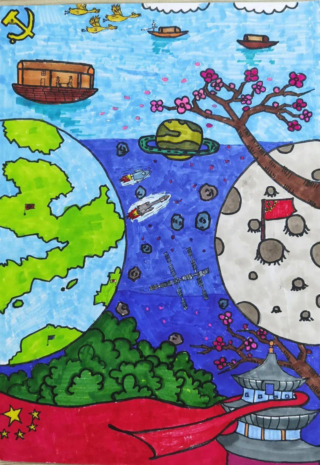 百年筑梦强国有我主题青少年绘画作品展示五