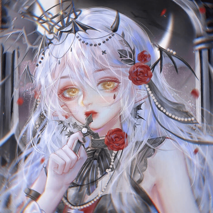 动漫头像戴着王冠的绝美女头