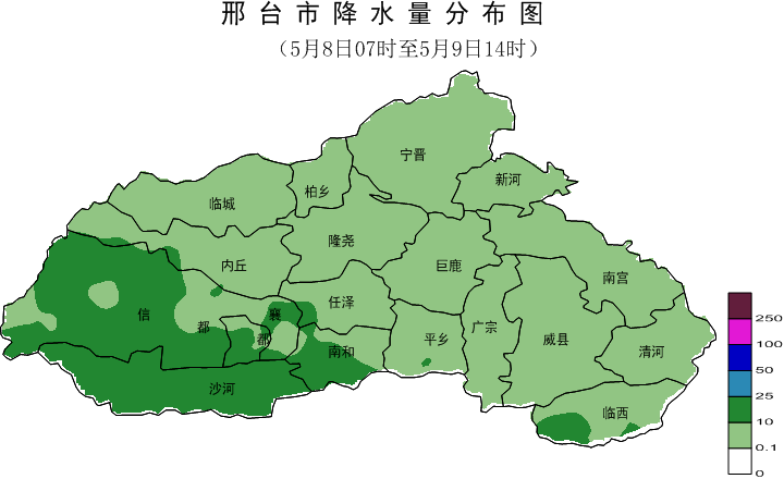 5毫米,10毫米以上84站出現在臨西,任澤,沙河,信都區,市轄區,南和,內丘