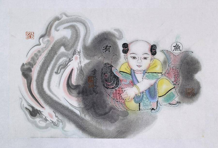 古艺与新意赵初凡赵立萍水墨年画作品欣赏
