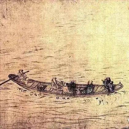 鉴赏:漂荡在古代名画里的“一叶扁舟”_局部_山水画_佚名