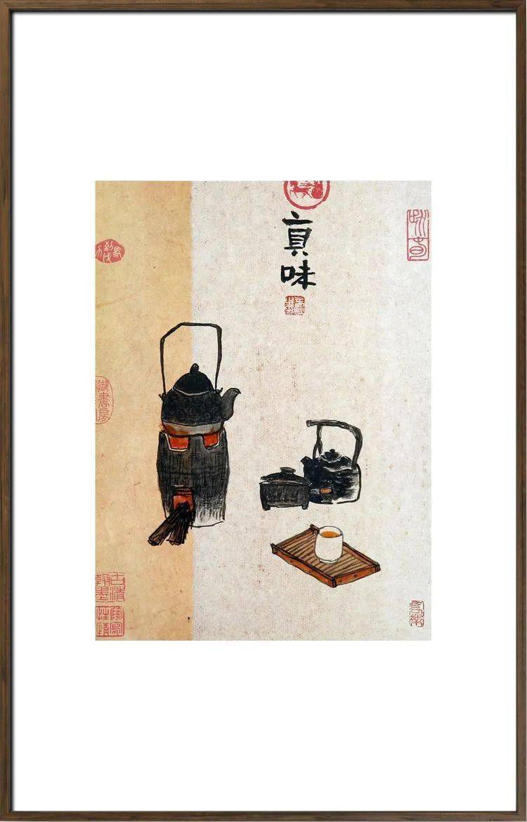 禅茶写意国画小品图片