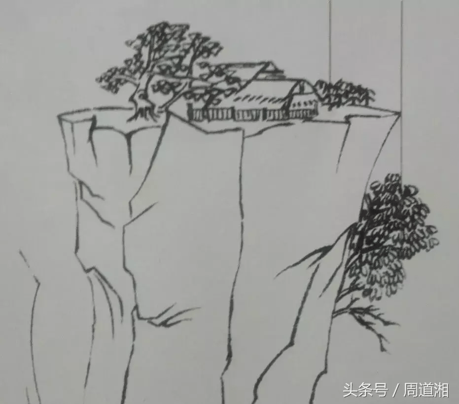 简笔画悬崖图片