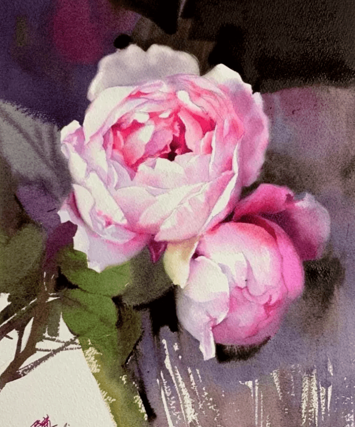 这组水彩花卉色彩清新让人心生欢喜