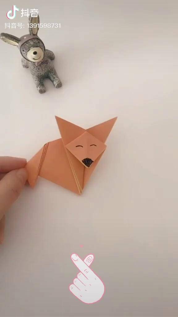 会张嘴的狐狸折纸图片