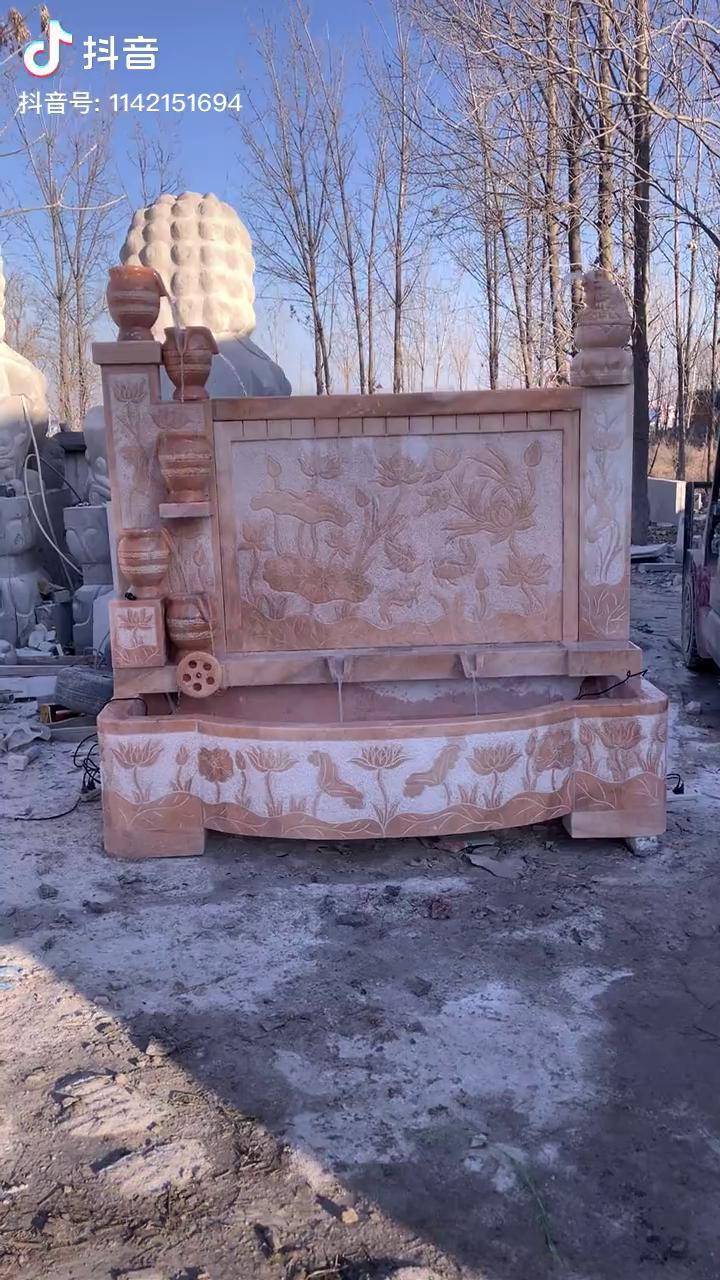 石雕流水景观流水影壁墙一起倒数的浪漫抖音好物年货节