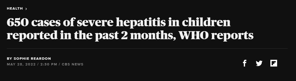 全球报告650例不明原因儿童急性肝炎，世卫：腺病毒关联或是偶然