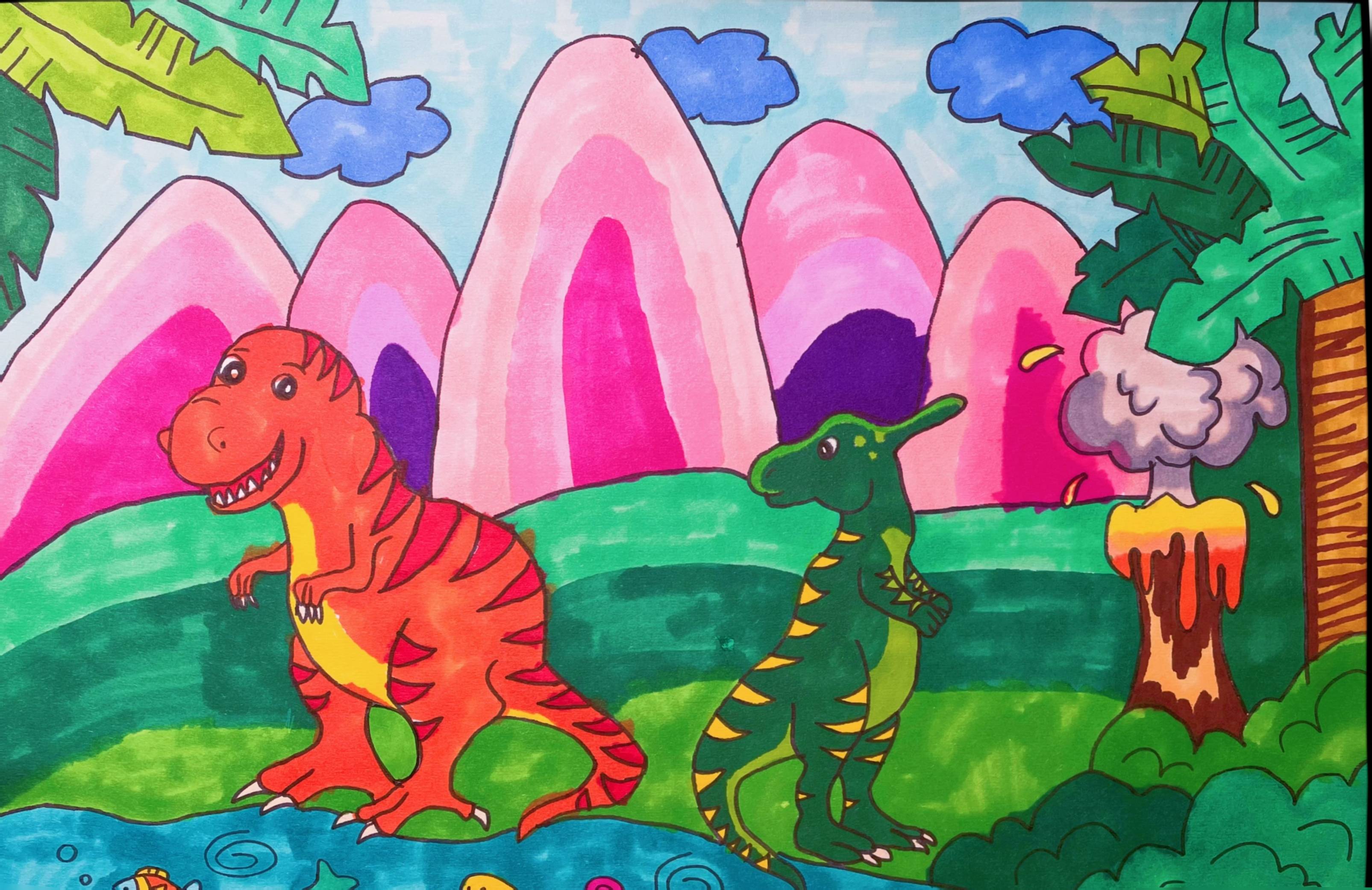 奔流少年·美术室丨恐龙时代_张慕_年级_恐龙