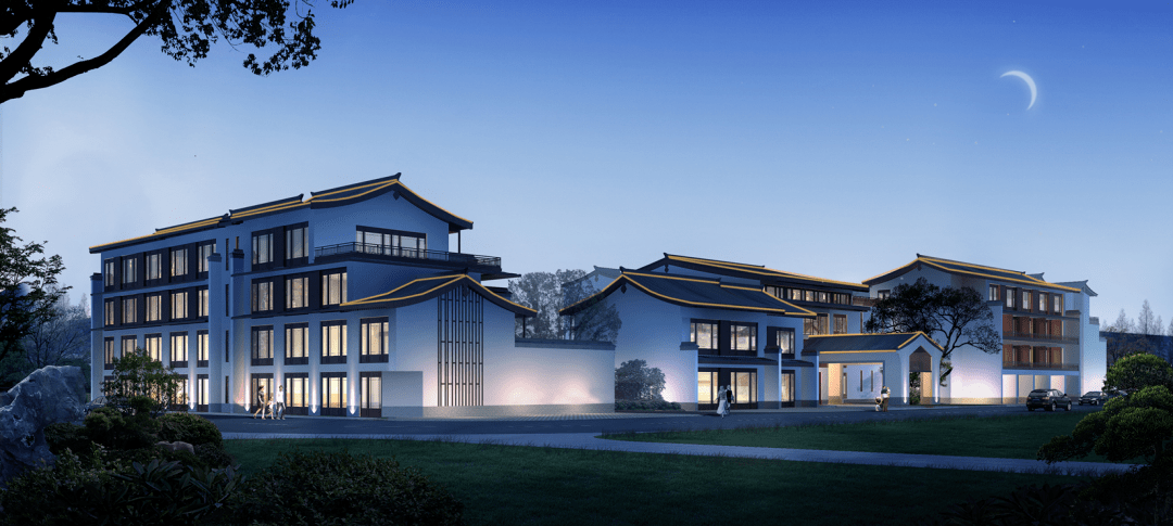 主体结构结顶平湖这座度假酒店效果图来了
