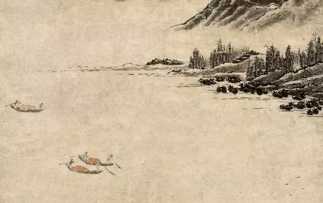 鉴赏:漂荡在古代名画里的"一叶扁舟"_局部_山水画_佚名