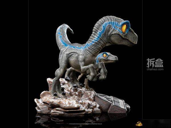 ironstudiosminico侏罗纪世界迅猛龙布鲁贝塔q版雕像