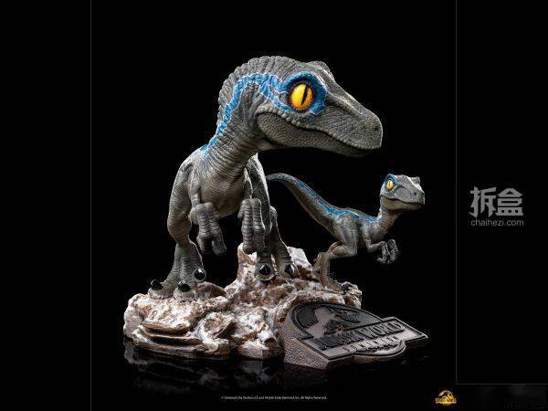 ironstudiosminico侏罗纪世界迅猛龙布鲁贝塔q版雕像