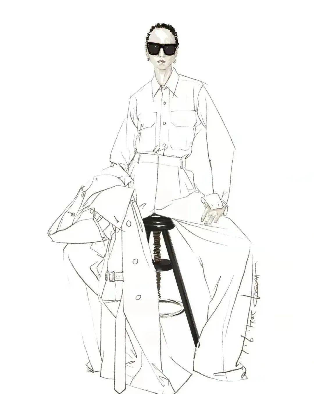 服装线稿图60张女装效果线稿图