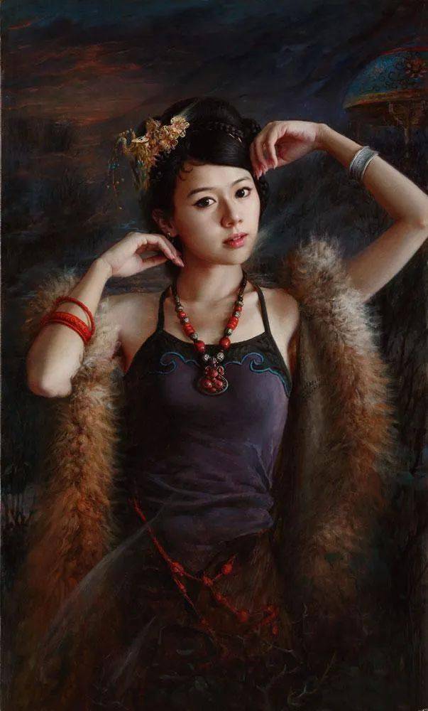 中国女画家安静人物油画作品欣赏