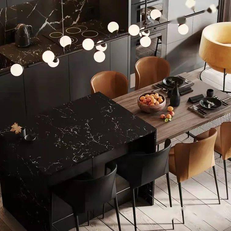 绝美黑色大理石,极简设计的新境界