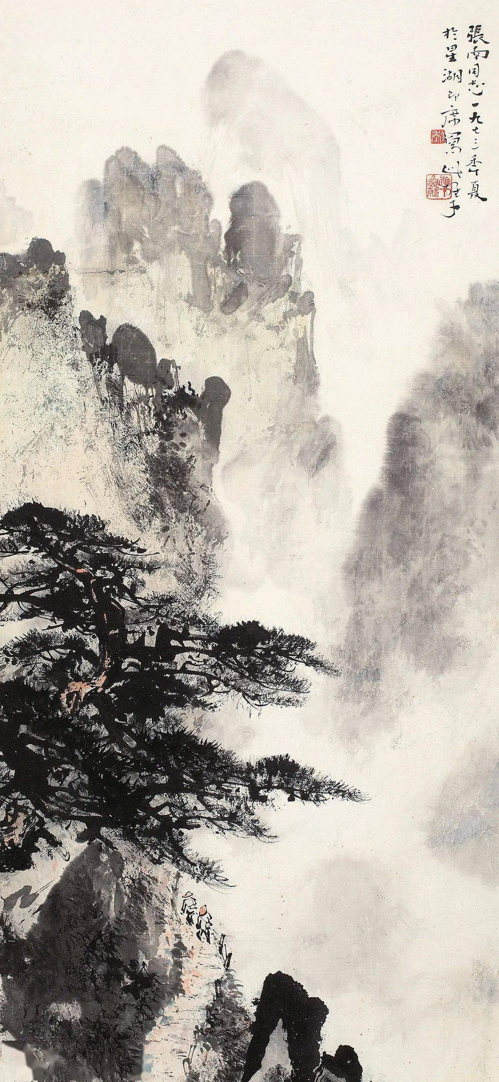 黎雄才的高清山水画作品气势雄浑风格老辣自具风貌