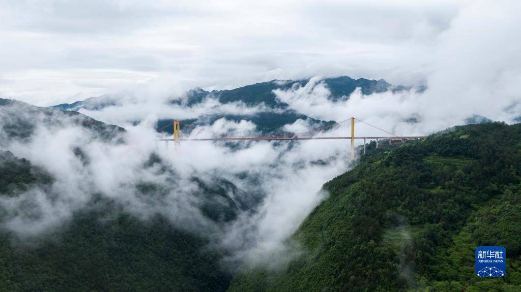 云雾中的云南宣威普立大桥【图】_何春好_曲靖市_新华社