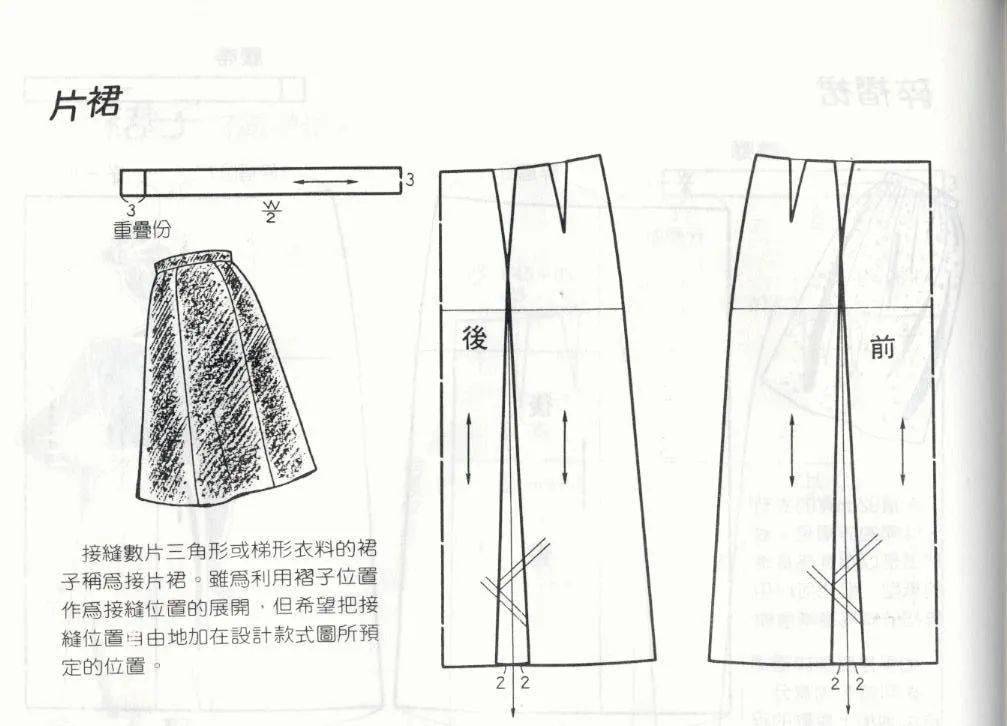 片裙裁剪图