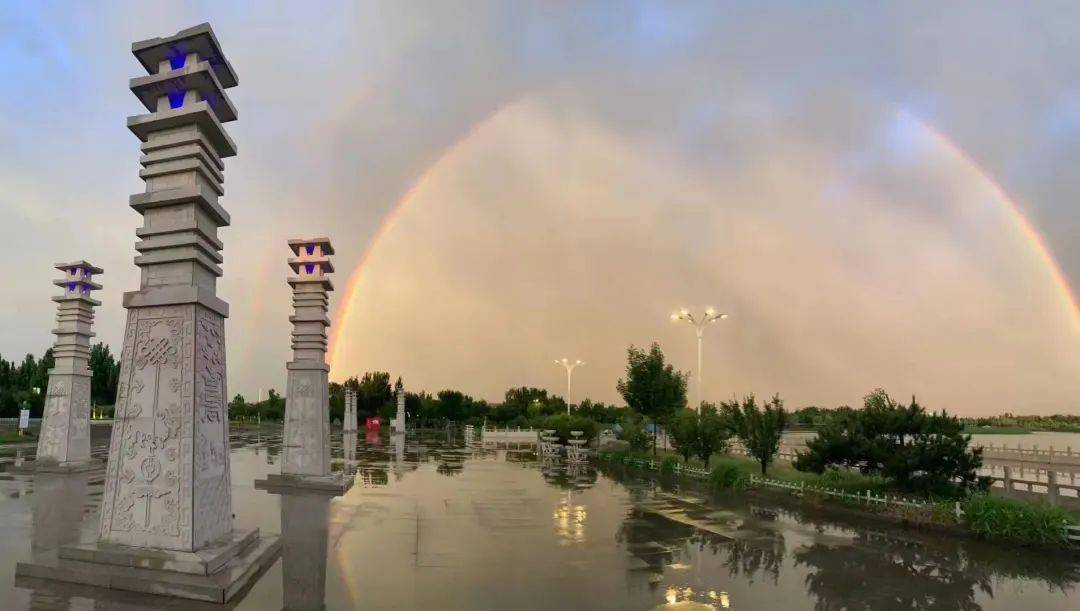 新河县罕见双层彩虹刷爆朋友圈美出新高度