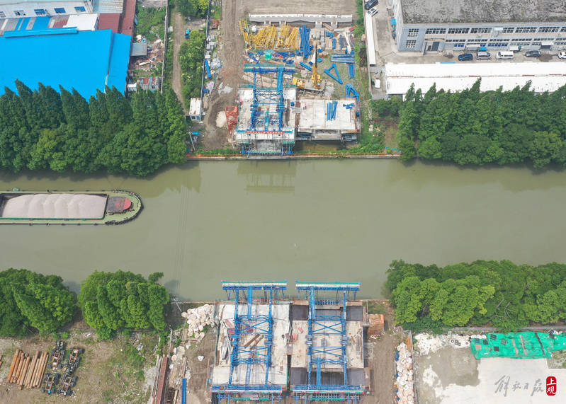 缓解外冈镇工业园区交通压力,嘉定汇旺路工程新建改建道路全速施工