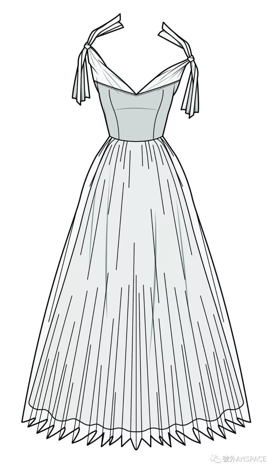 服装款式图上百款连衣裙平面款式图线稿专题