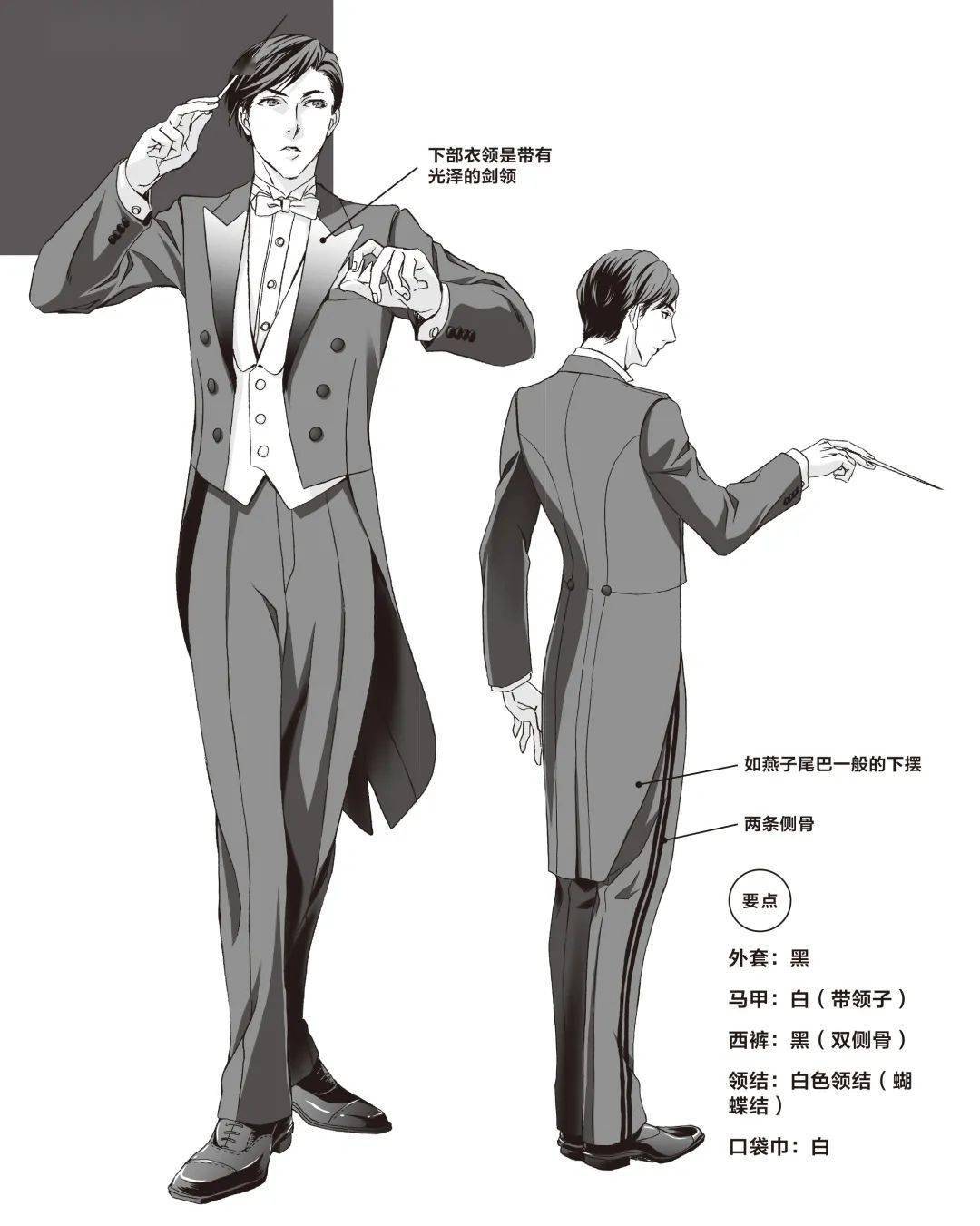 2 晚宴服燕尾服是规格非常高的服装.而晚宴服的使用频率就会高很多.