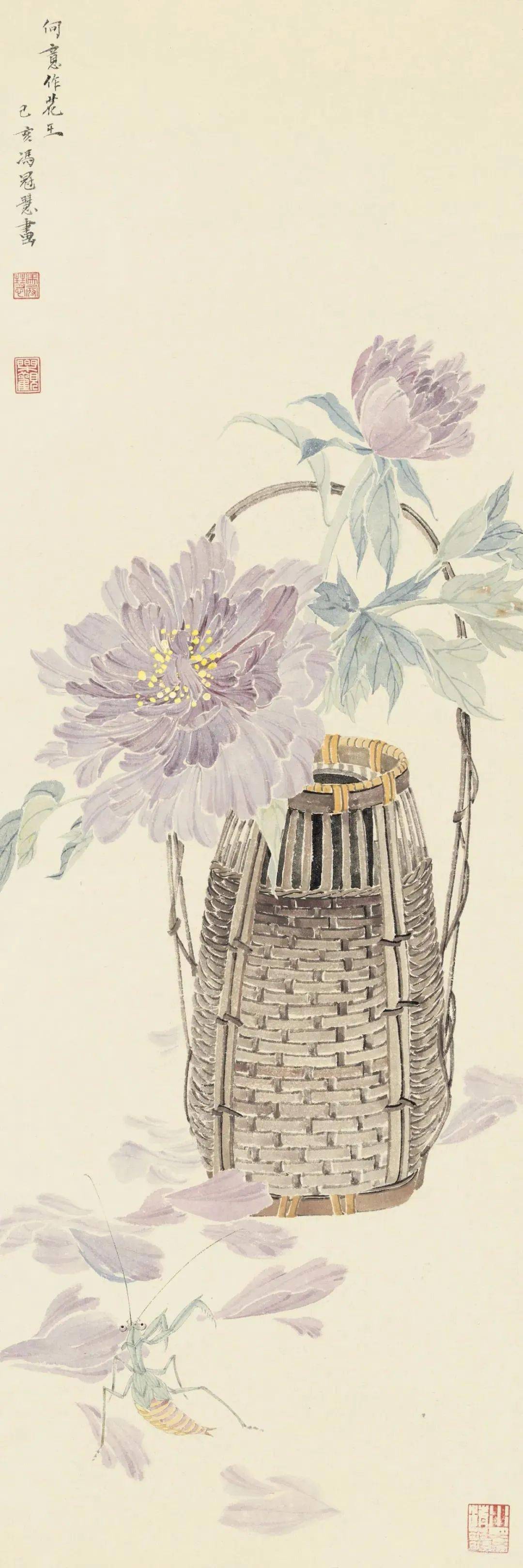 冯冠慧工笔典雅隽秀没骨优雅安静