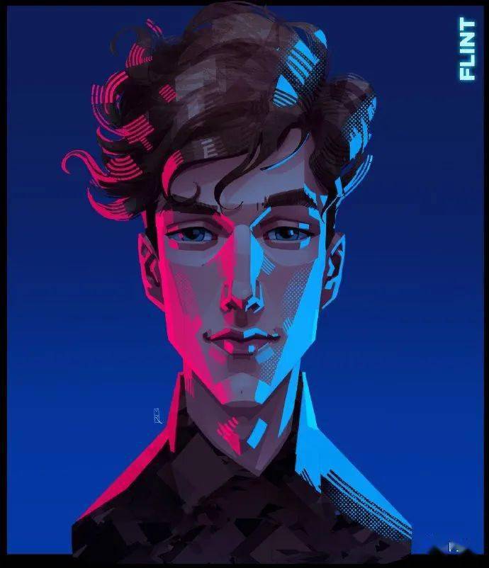 夜店风厚涂手绘头像这光感无敌了