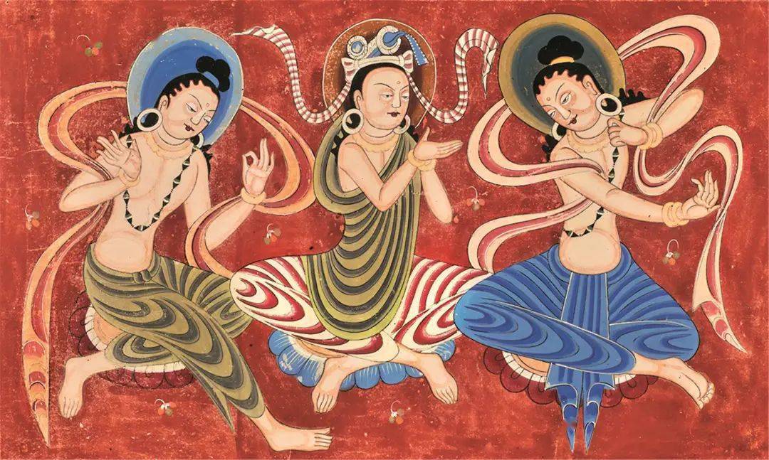 原壁画(孙志军摄)与临摹图(段文杰1955年绘)他的许多复原临摹作品,皆